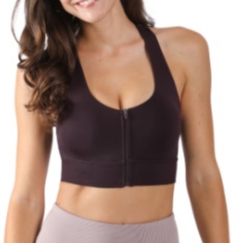 90 DEGREE BY REFLEX Long Line Full Zip Sports Bra